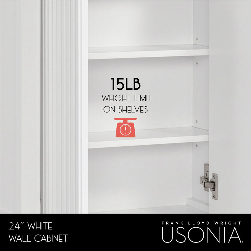 Through Lines Wall Mounted Bathroom Wall Cabinet, White