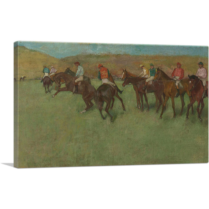 At The Races Before The Start 1885 par Edgar Degas - peinture sur toile tendue, H 12 po x l 18 po x P 1,5 po