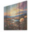 Thistle Flower Field Sunset I - Art mural en bois sur fond de bois de pin naturel-371385276