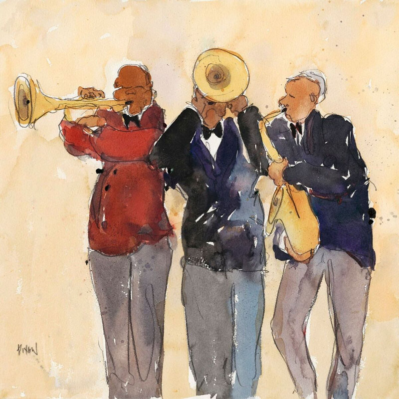 Jazz Trio II - Wrapped Canvas Print, 81cm H x 81cm W x 4cm D