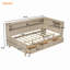 Lit de jour en bois avec tablettes de rangement et 3 tiroirs-1631652743