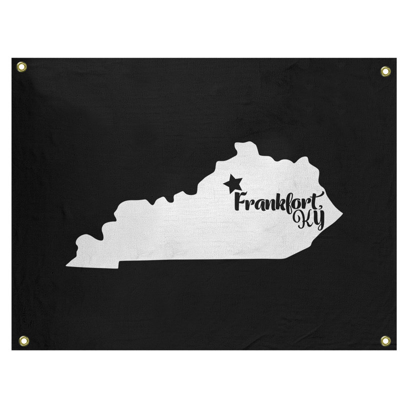 Tapisserie murale frankfort kentucky, H 26 po x l 36 po, Noir