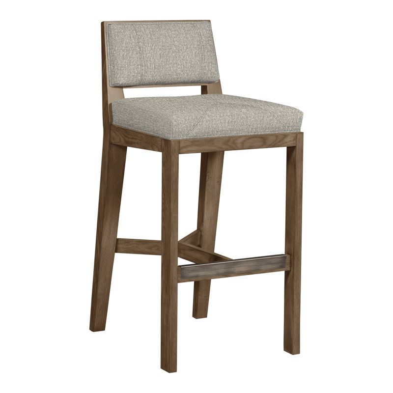 Scoville By Thom Filicia Upholstered Counter Stool with Solid Wood Frame, Hampton, Tarbee Pebble