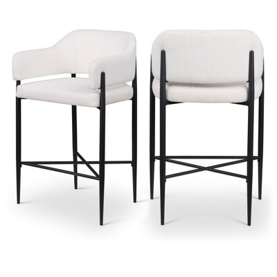 Tabouret de comptoir en tissu Sylas