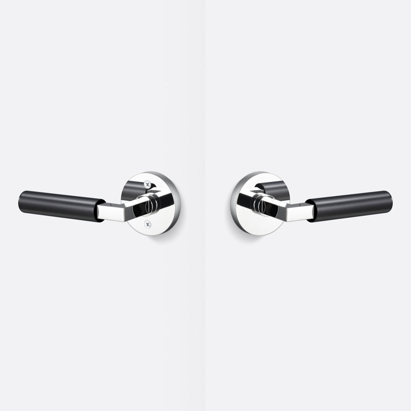 Levanto Round Passage Rosette, Smooth Grip, Polished Chrome/Flat Black