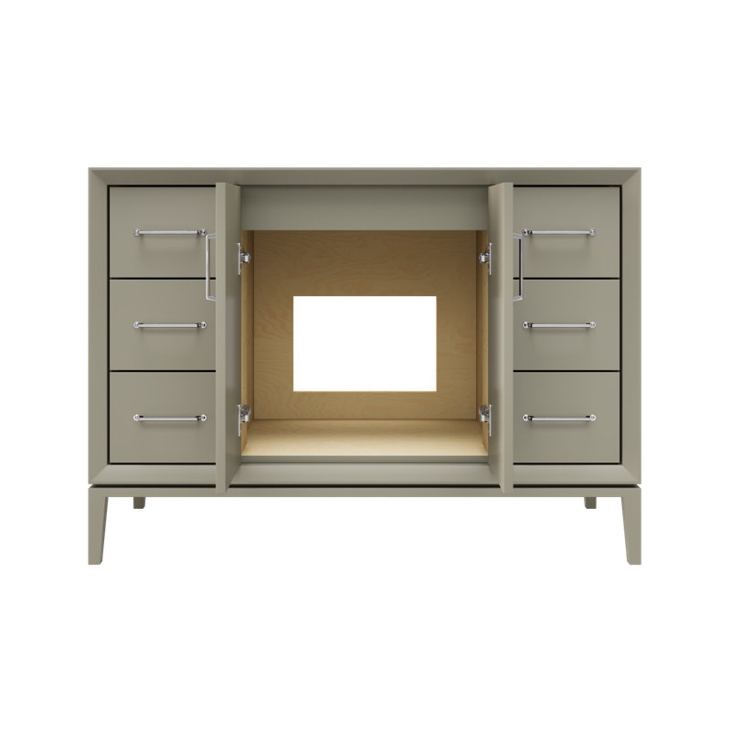 Alexandra Single Extra Wide Bath Vanity, French Olive, 48", Polished Chrome