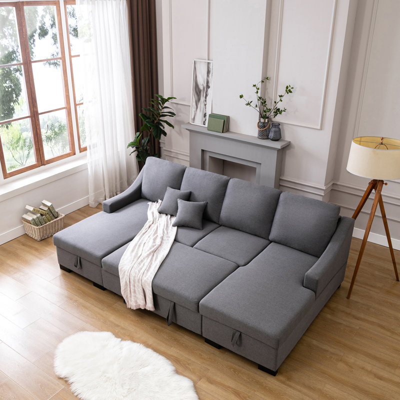 Canapé-lit modulaire avec 2 espaces de rangement et 2 coussins décoratifs Upholstery