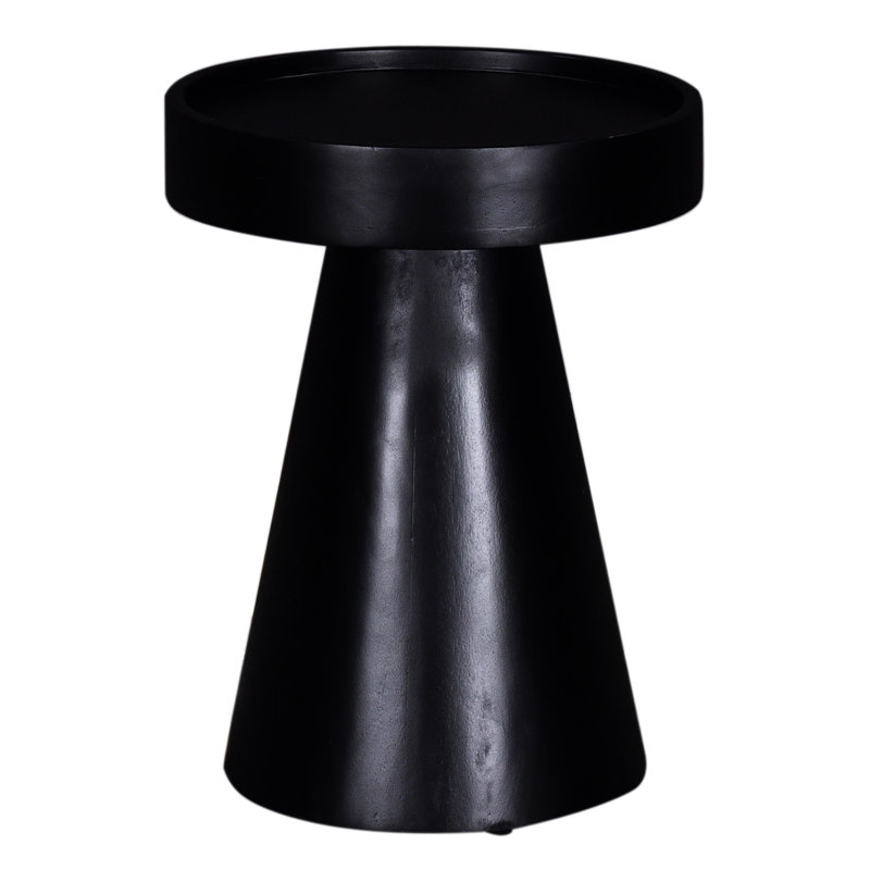 Glam 16 po Table d'appoint / table d'appoint ronde en bois massif, table d'appoint de salon, noir