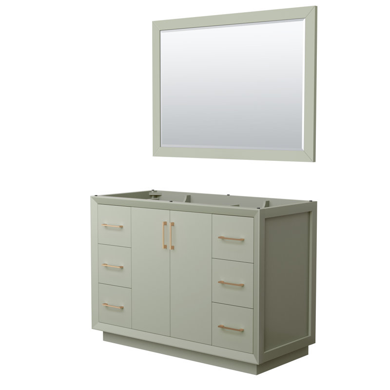 Strada 47.25'' Single Bathroom Vanity Base Only, Light Green/Brown