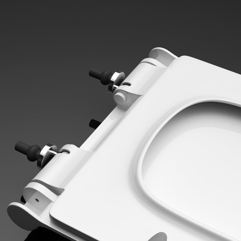  Soft Close Toilet Seat Square Shape Ultra Slim Design Quick Release 352 x 444 x 20mm (WxDxH)
