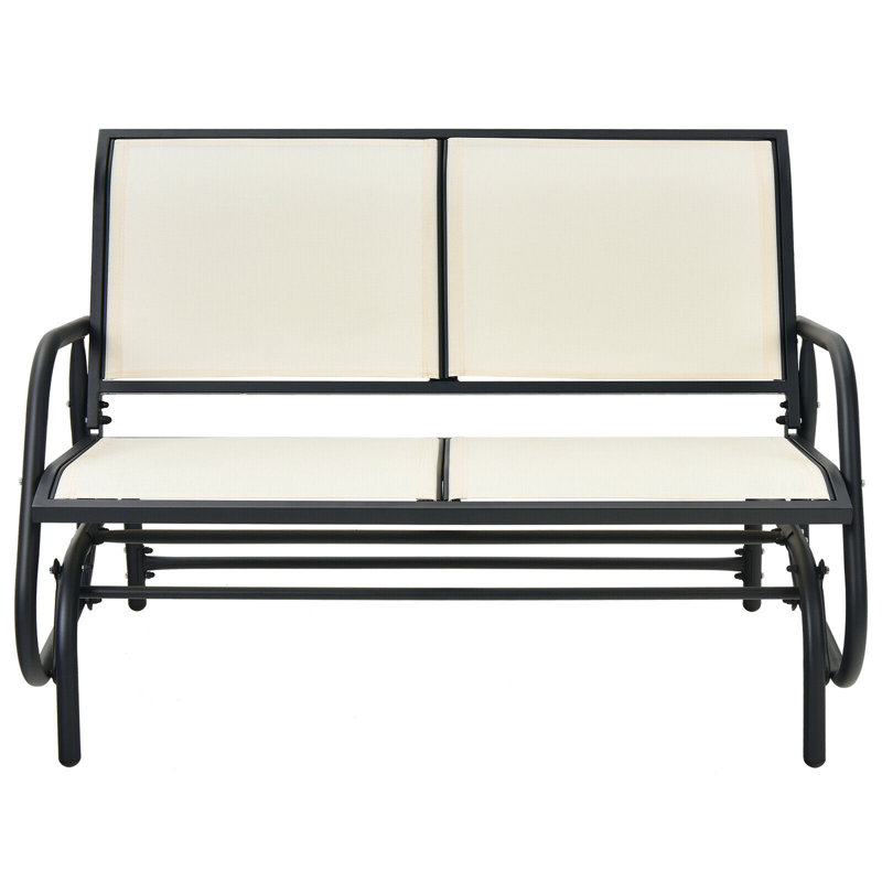 Annemaria Steel Outdoor Glider, Beige, Black