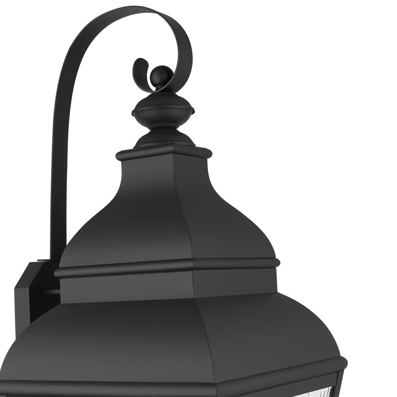 Anousha Water Glass Outdoor Wall Lantern, Black