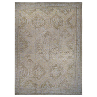19'2" x 24'7" Vintage Hand Knotted Brown Wool Rectangle Oriental Rug - CE4CB1E45ABA439F84FAF94D2683E298