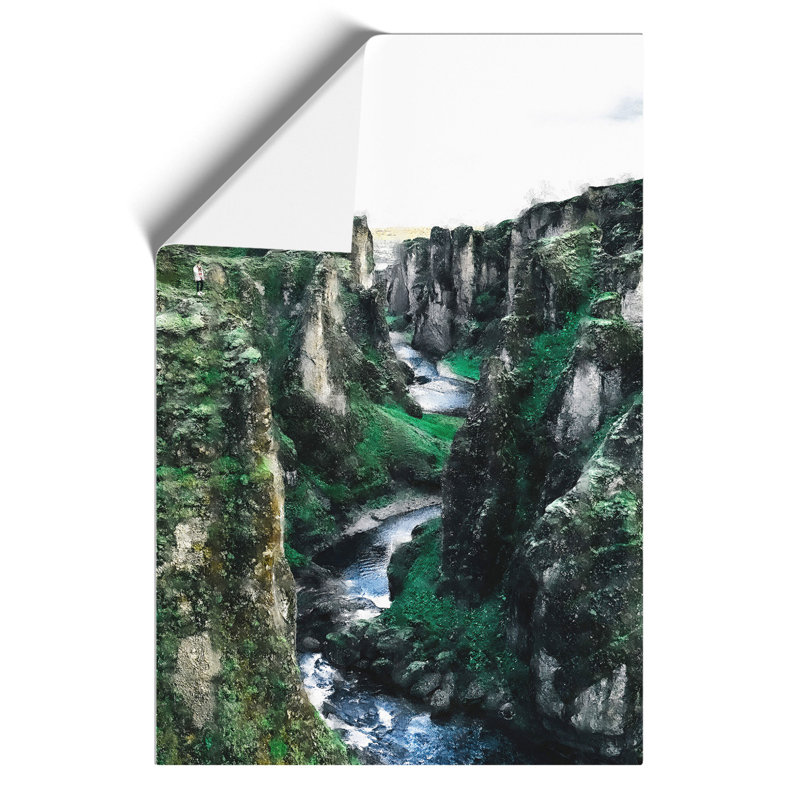 Mountain Canyon In Iceland - No Frame Print, 30cm H x 21cm W x 0.1cm D