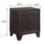 Table de chevet 2 tiroirs Espresso
