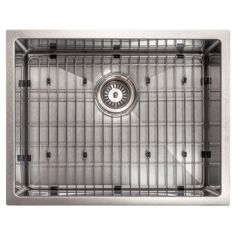 DuraSnow® ZLINE 23" Meribel Undermount Single Bowl Fingerprint Resistant Stainless Steel Kitchen Sink with Bottom Grid