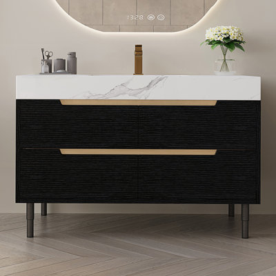 Meuble-lavabo moderne avec lavabo encastré