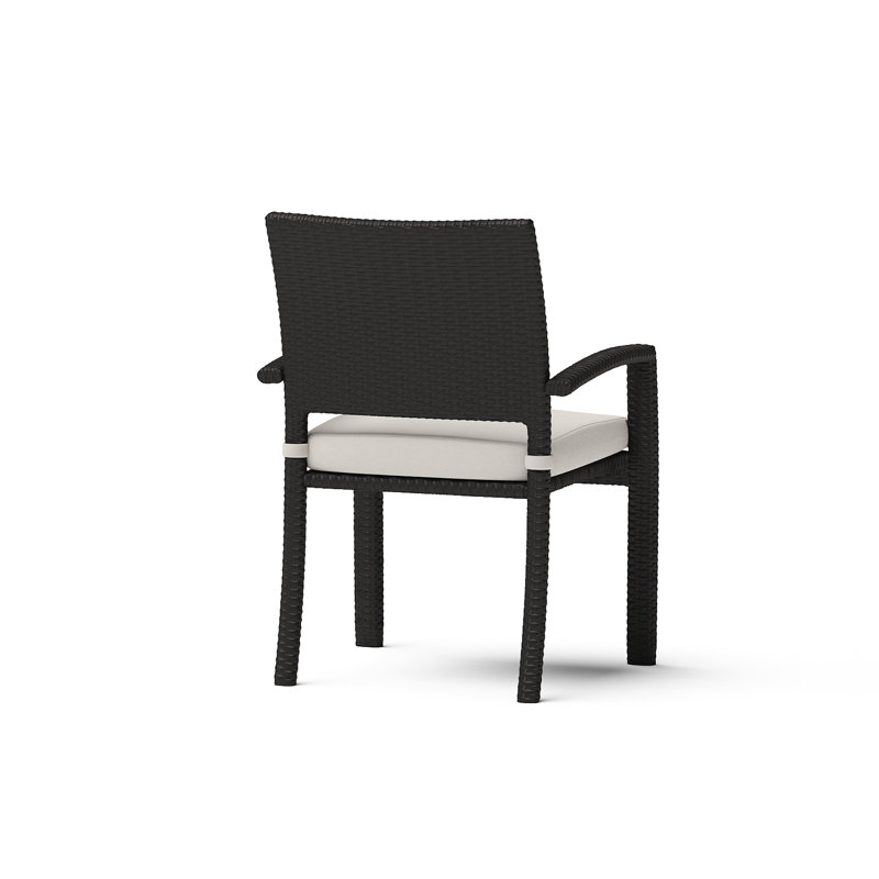 Winnie Stacking Patio Dining Armchair with Cushion, Spectrum Dove Sunbrella® Plainweave