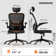 Cadell Ergonomic Office Chair, Home Office Desk Chairs with Lumbar Support, 3D Headrest and Flip Up Arms, Rockable Swivel