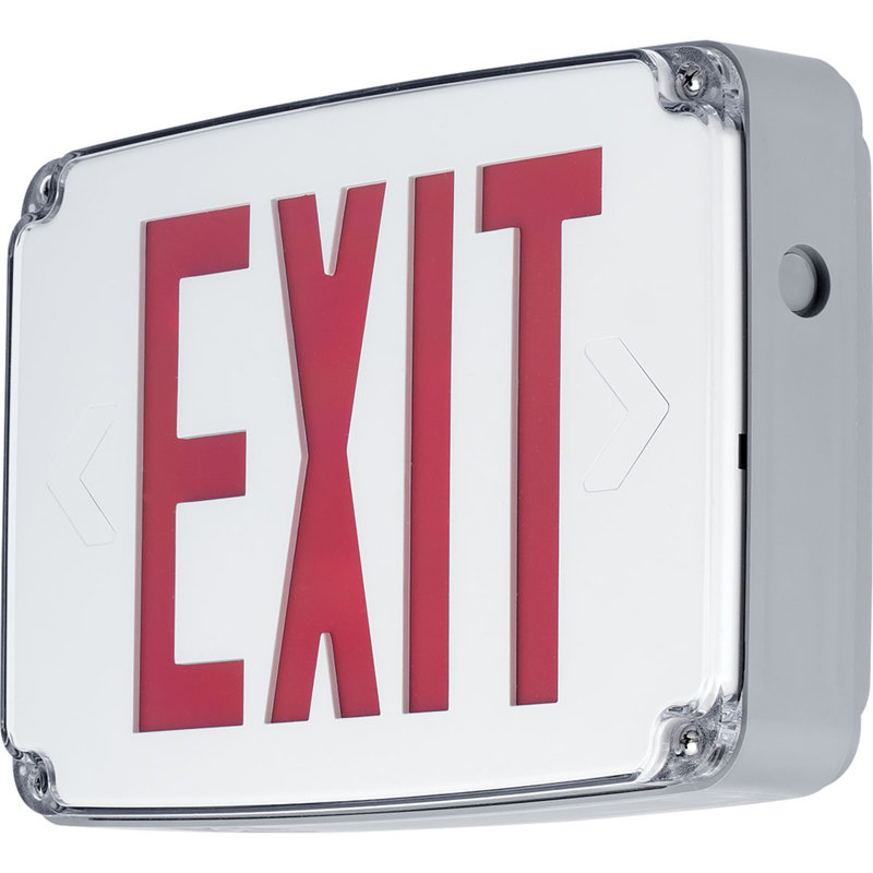 Red LED Polycarbonate Wet Location Emergency Exit Sign