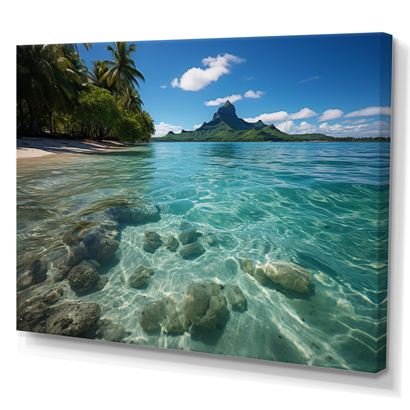 «Alyisa Bora Bora Beach I», reproduction sur toile, H 16 po x l 32 po x P 1 po, Toile tendue