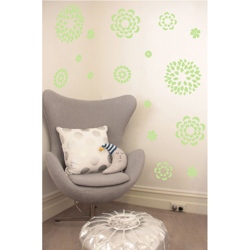 Adhésif décoratif motif floral, H 19 po x l 24 po x P 0,01 po, Tarte à la lime