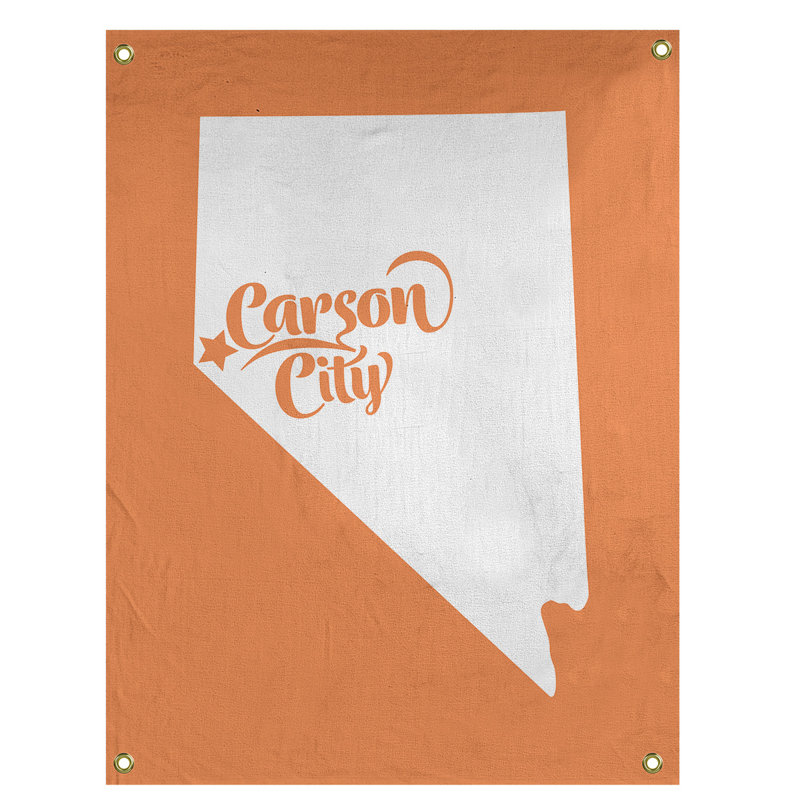 Tapisserie murale carson city nevada, H 59 po x l 50 po, Orange