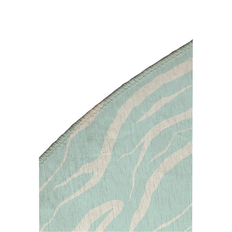 Lush Cracks Non-Slip Outdoor Rug, Round 5'