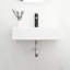 Lavabo de salle de bain en céramique blanche - fixation murale 21 po x 12 po avec trou de robinet simple et trop-plein, teinture encastrée Allaining