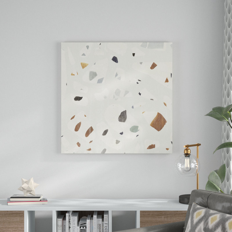 Abstract Terazzo II by Victoria Borges - Wrapped Canvas Painting, 30cm H x 30cm W