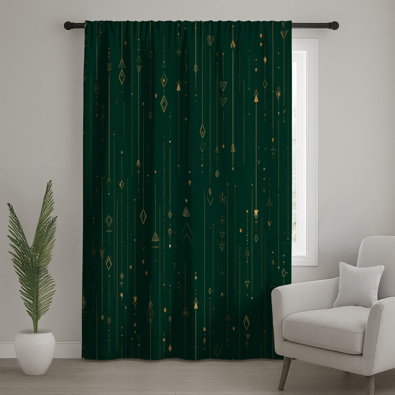 Rideaux à motif géométrique, voilages et voilages abstraits - 1 panneau, 50" x 80" - 1 Panel, Blockout