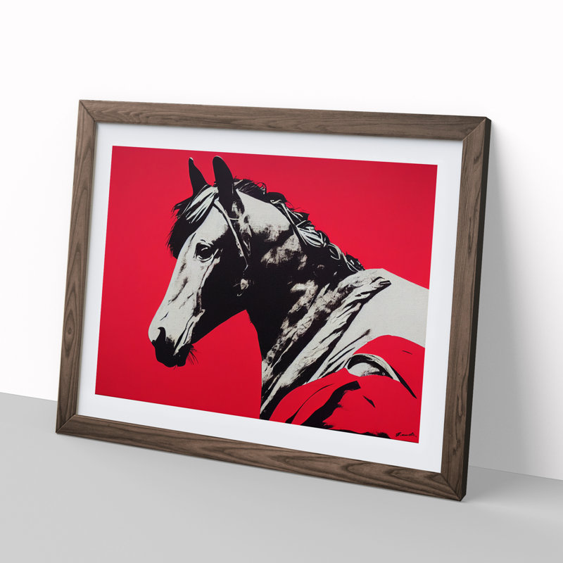 Illuminated Horse 1 Piece Single Picture Frame Wall Art, 46cm H x 64cm W, Brown