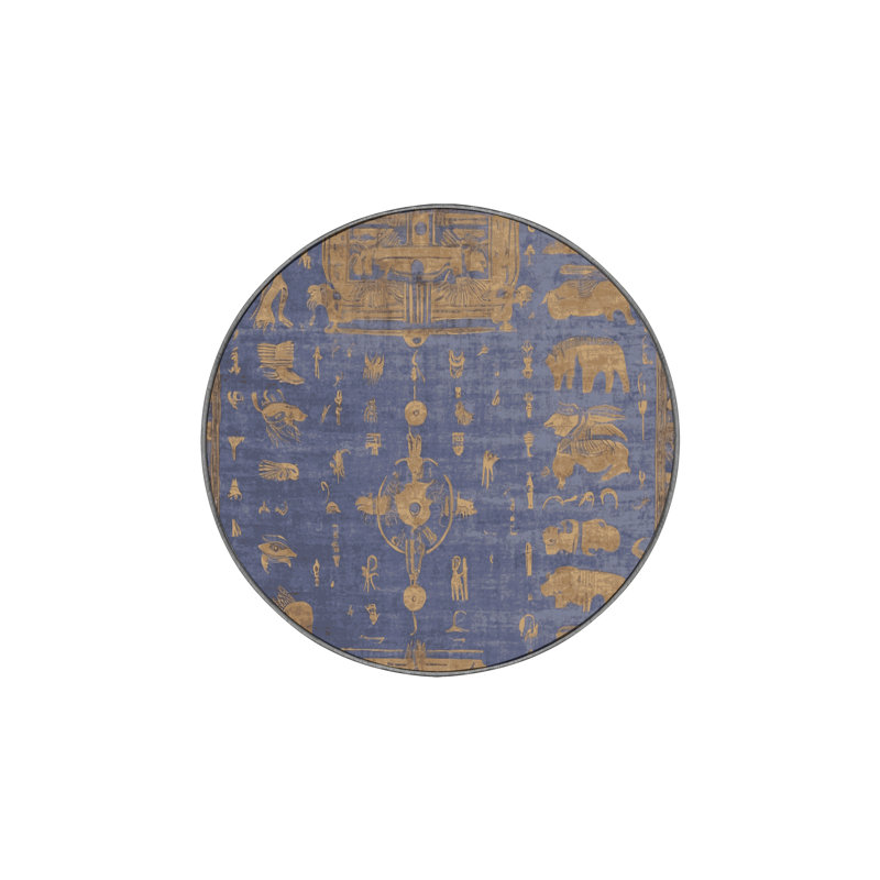 Tapis gris soyeux et moelleux, Rond 3 pi