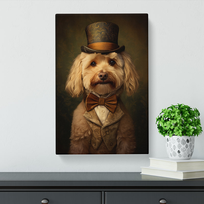 Cockapoo Victorian Art - Wrapped Canvas, 76cm H x 50cm W x 3cm D