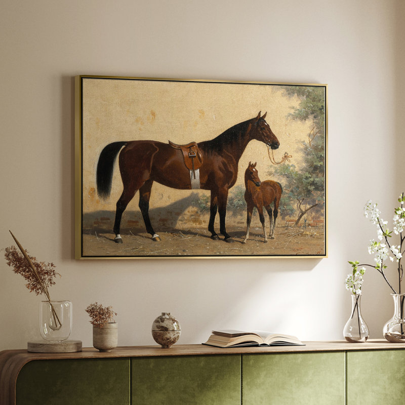 Animal rétro - XLV, Toile avec cadre flottant or, H 27 po x l 41 po x P 2 po