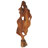 Brown Teak Wood Leaf Handmade Live Edge Decorative Sculpture, 19" x 10" x 62"