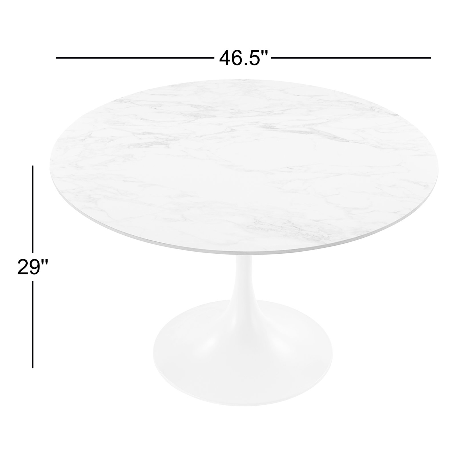 Flow 47" Dining Table, White