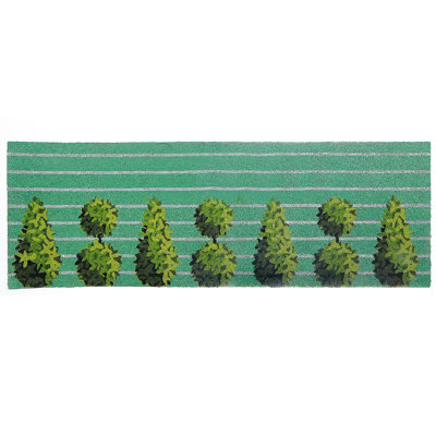 Tapis de porte en fibre de coco topiaires 16 po x 48 po