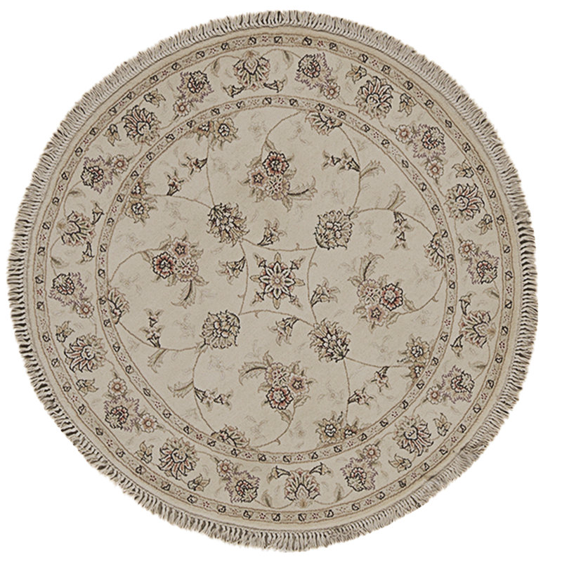 High-Quality Hand-Knotted Ivory Area Rug