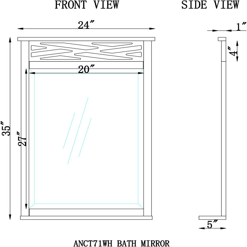 Miroir de salle de bain vertical Lund