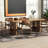 Brown+Black Rectangular Solid Wood+Iron Dining Table-2108727302