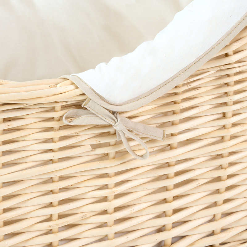 Moses Basket with Bedding with Mattress, Cream