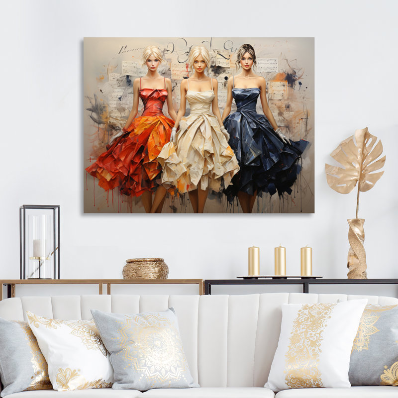 Women Women Luxury Elegance sur toile, H 16 po x l 32 po x P 1 po, Toile tendue
