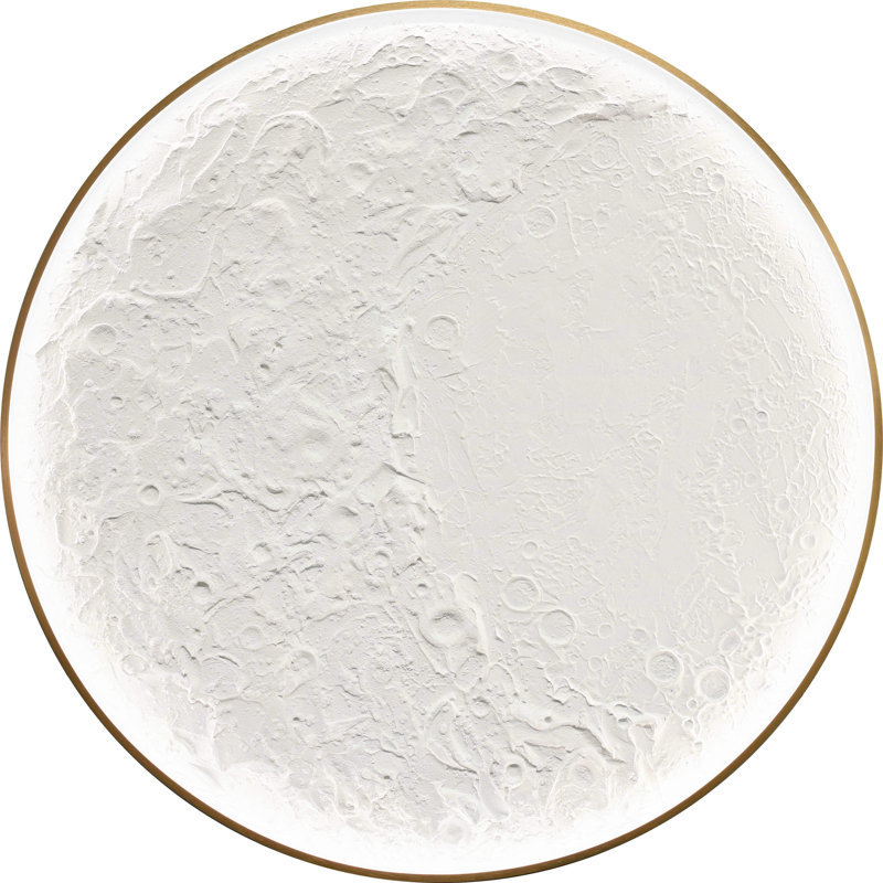 Lunar relief, 32 po x 32 po, toile DEL peinte à la main dans un cadre