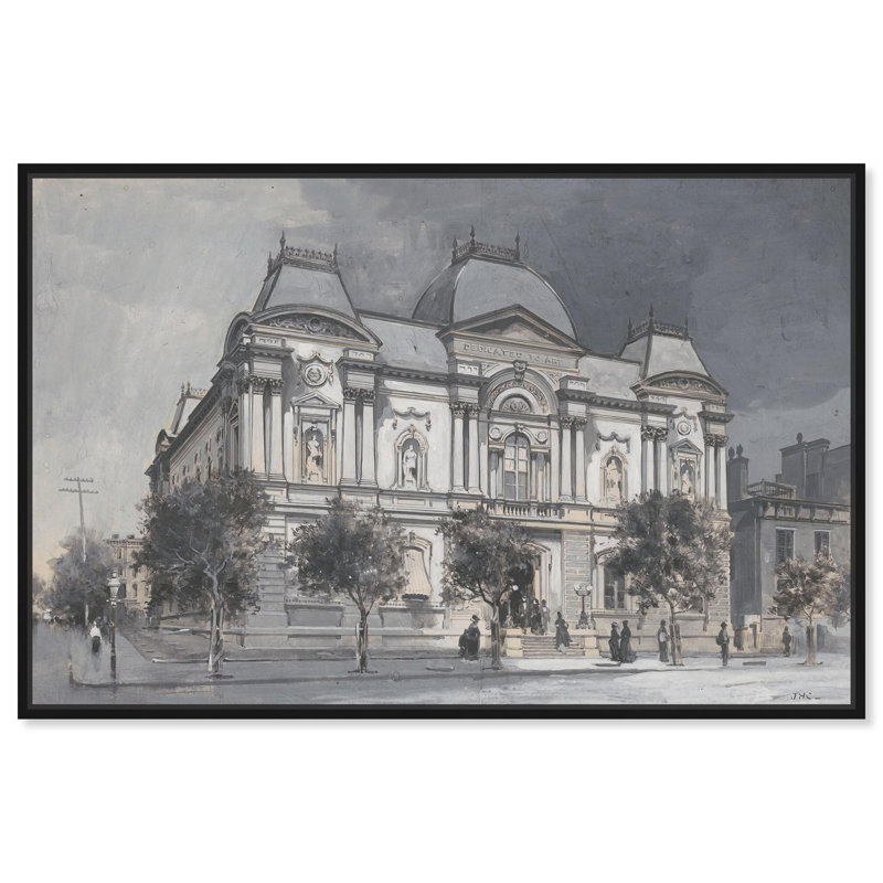 The Old Corcoran Gallery, illustrations rétro sur toile par Art Remedy, H 11 po x l 16 po, Cadre noir
