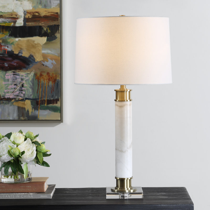 Itsaso White Marble Table Lamp