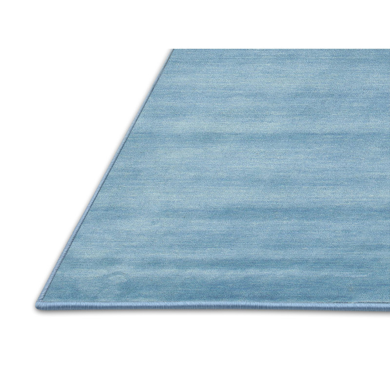 Tapis de zone bleu contemporain, Rectangle 2 pi x 3 pi