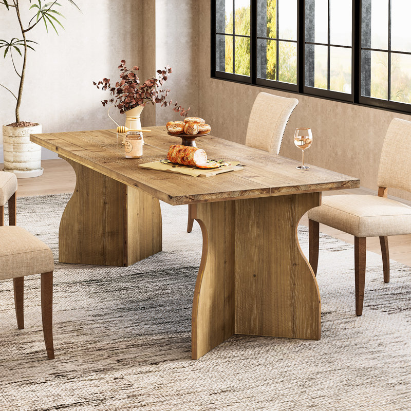 63" W. Solid Wood 6 Person Dining Table