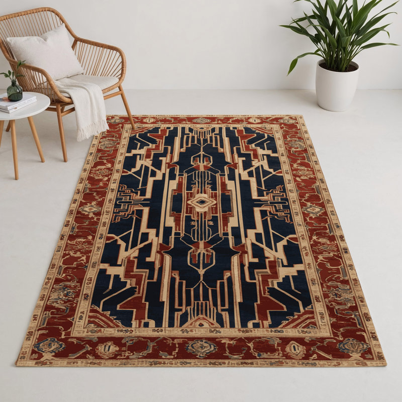 Tapis intérieur et extérieur ArtDeco, Rectangle 9 pi x 12 pi