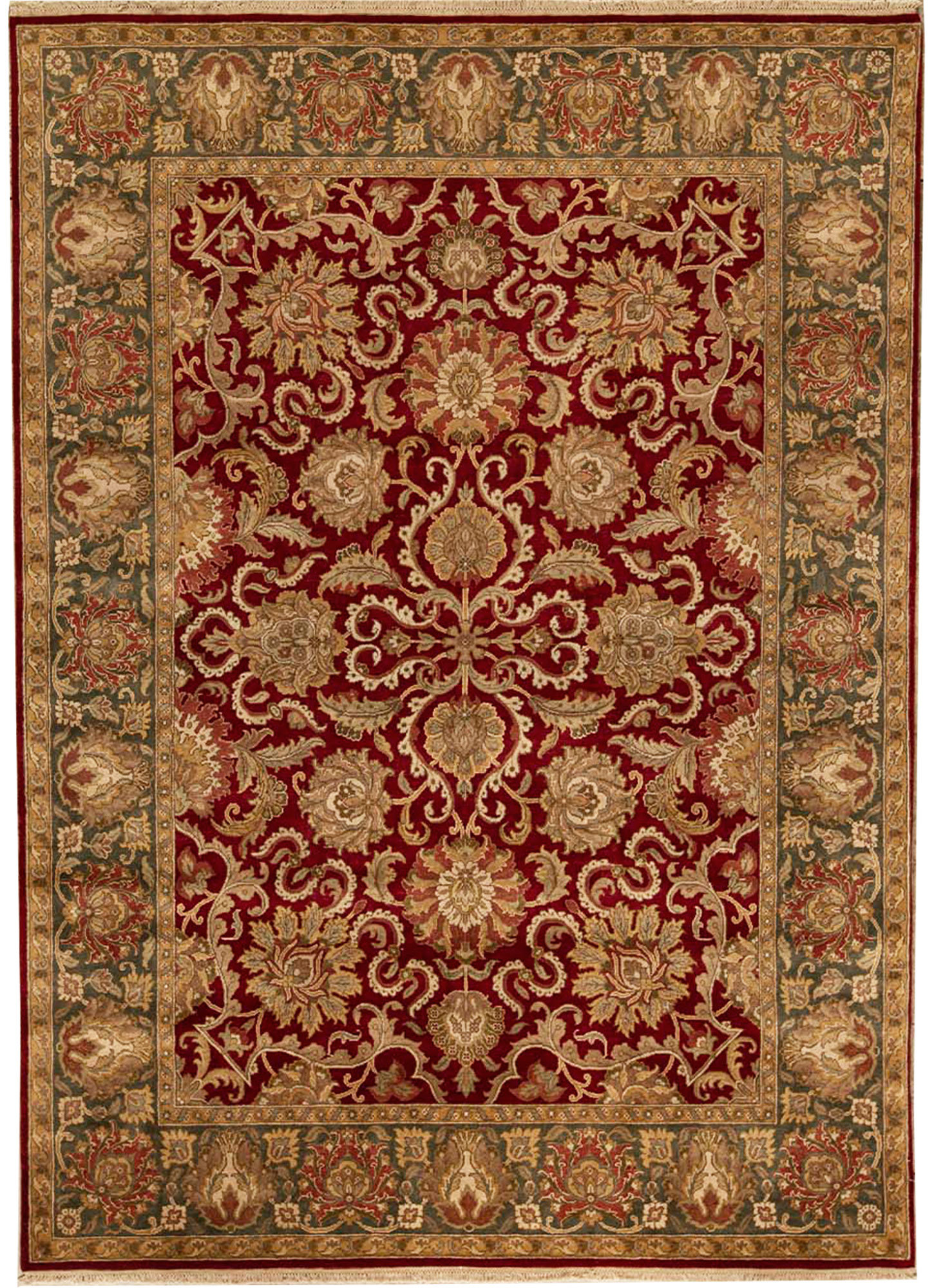 Bokara Rug Co., Inc. Hand-Knotted High-Quality Red and Green Area Rug ...